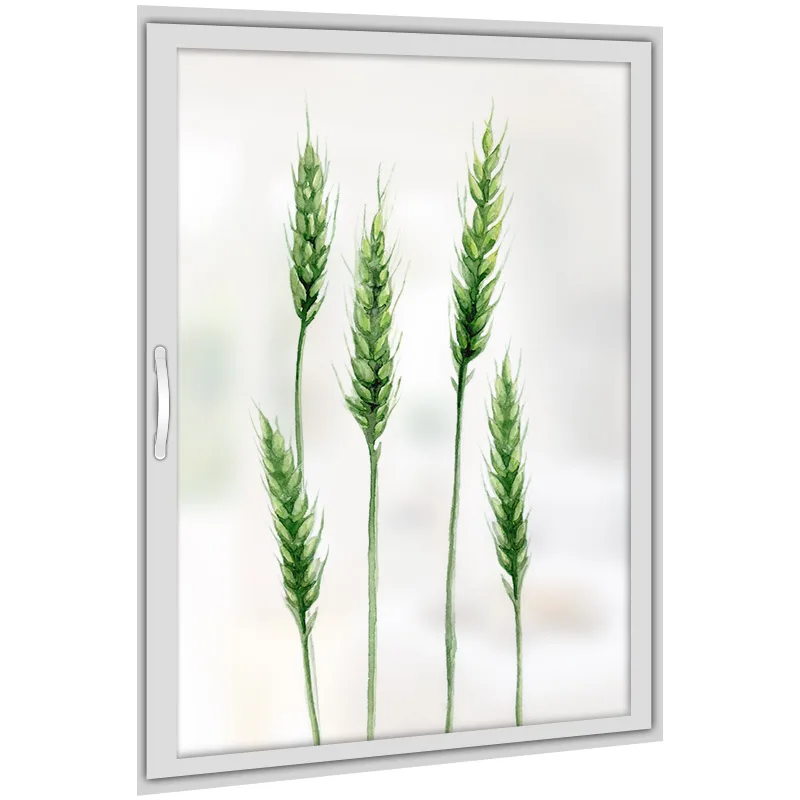 

Custom Size Electrostatic Window Cover Nordic Plants Frosted Decorative Private Glass Film For Home Office Restaurant 55cmx100cm