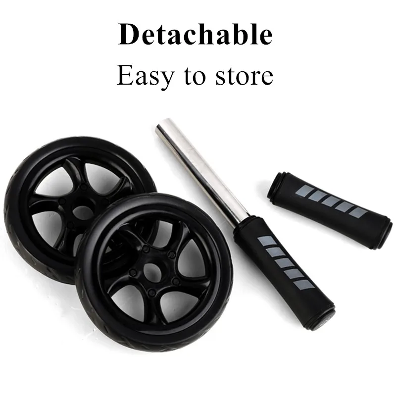 

Fitness AB Roller with 2 PCS Elasticity Pull Rope Waist Abdominal Core Workout Abs Slimming Home Exercise Wheel Gym Equipment
