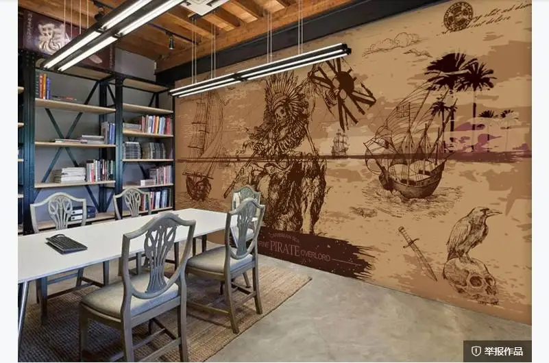 Фотообои с рисунком Пираты Карибского моря 3D дизайн настенные креативные фоны