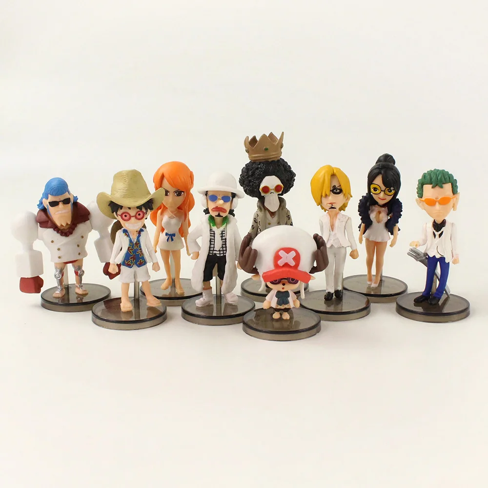 9 шт./лот фигурки Luffy Zoro Sanji Nami Robin Chopper Brook Usopp Franky фильм золотые аниме модели