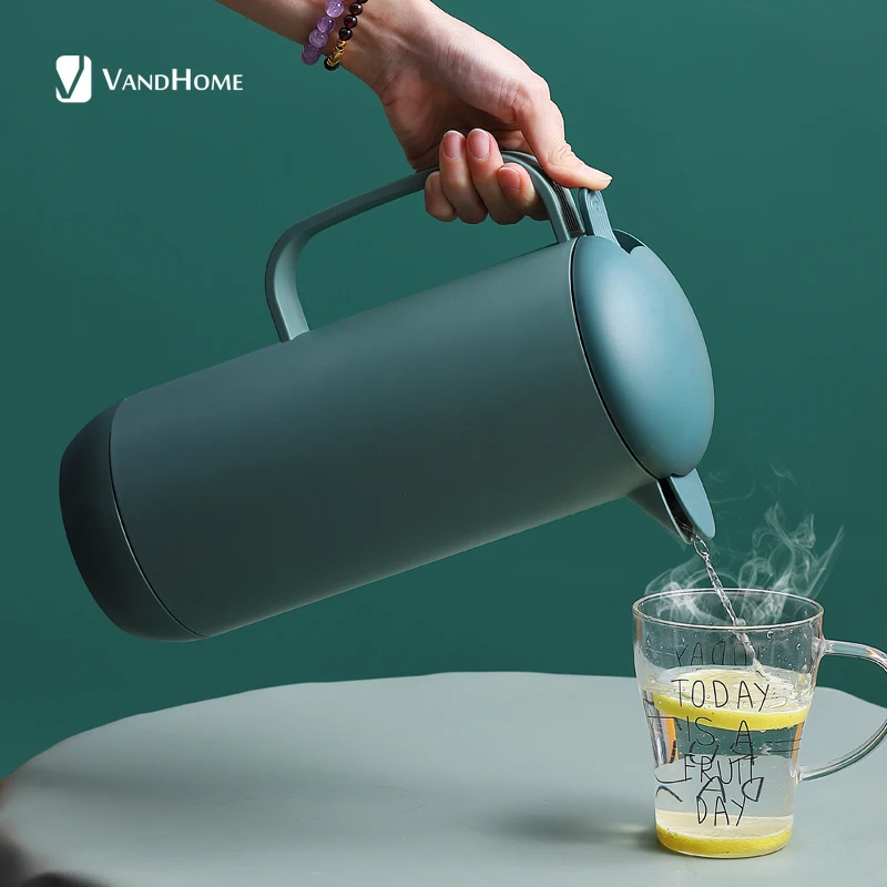 Вакуумный термочайник VandHome пластиковый термос чайник со стеклянной подкладкой