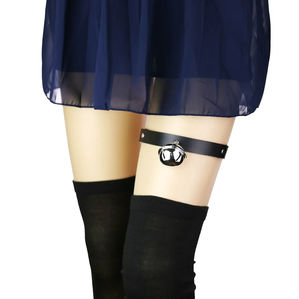 

Pu Leather Garter Belt Women bell Elastic band rope Leg Straps Thigh Harness Harajuku sexy Egirl Goth Accessories