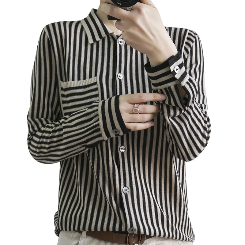 

New 100%Cotton Knitted Sweater Female Cardigan Long Sleeve Turn-Down Fit Coat Women Cardigan Female Sweater Knit Top Jumper Coat