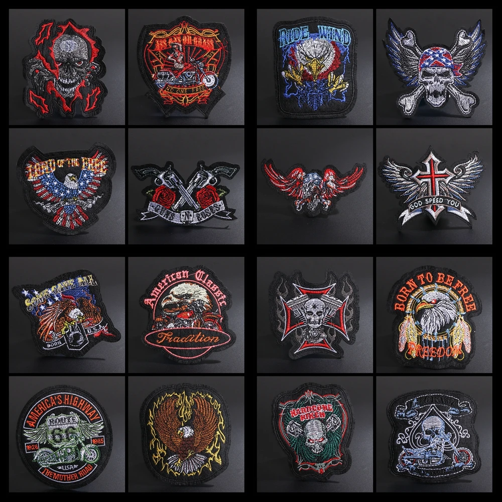Нашивки с вышивкой в стиле панк Орел для езды на велосипеде|Заплатки| |