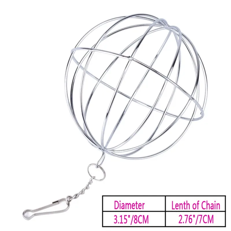 

1pc Stainless Steel Round Sphere Feed Dispense Exercise Hanging Hay Ball Guinea Pig Hamster Rat Rabbit Small Pet Toy