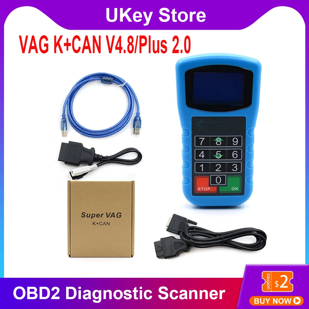 Диагностический сканер OBD для Super VAG K + CAN Plus 2 0/V4.8 VW Audi Skoda|Электрические тестеры и