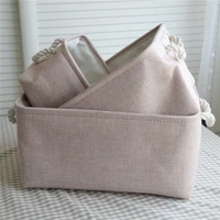 foldable storage box fabric canvas toys cosmetic dirty clothes storage baskets holder basket desk organiser with handle