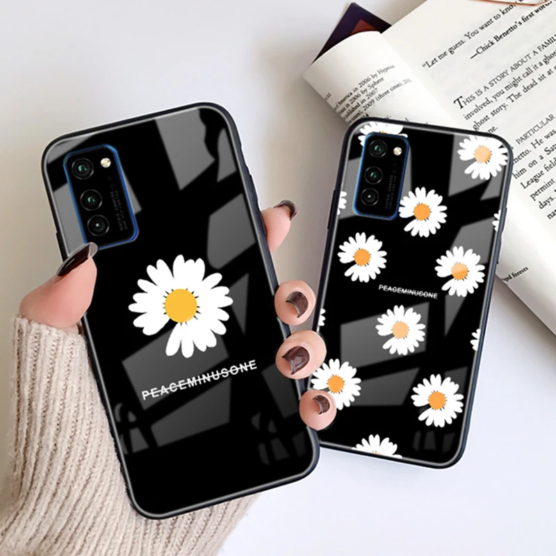 

Strap & Case For Samsung Galaxy A51 A71 5G A31 A60 A70 A80 A90 Peaceminusone Daisy Fashion Hard Glass Cover For Samsung A31 A51