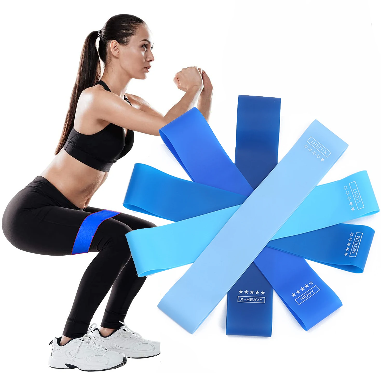 

Resistance Bands 5 Levels Exercises Elastic Fitness Training Yoga Loop Band Workout Pull Rope