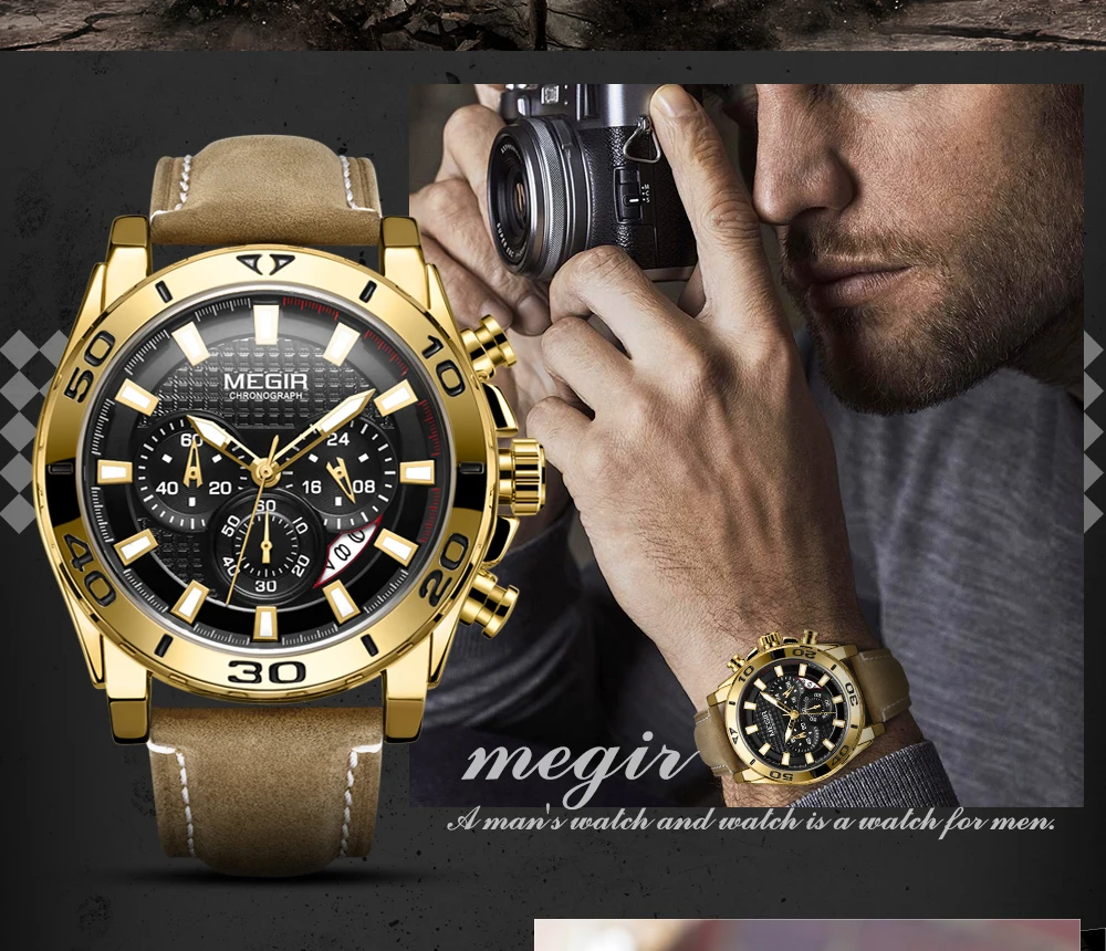 Relojes MEGIR часы мужские модные спортивные кварцевые мужские часы, наручные часы лучший бренд класса люкс водонепроницаемые часы Relogio Masculino