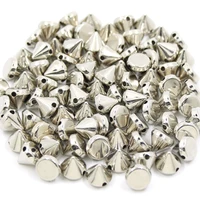 100pcs 681012mm cone plastic spikes and studs 2 holes sew ccb leather rivets silver gold black punk diy crafts for bags