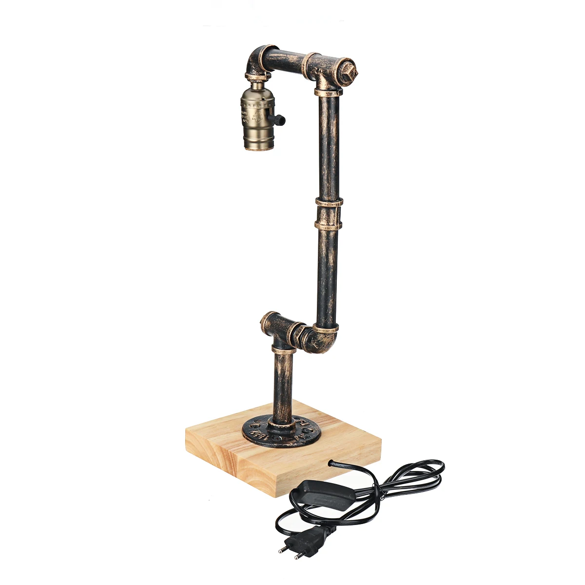

Retro Industrial Iron Wooden Table Lamp Living Room Bedside Light Home Decoration Indoor Lighting Desk Lamp 110V/220V E26