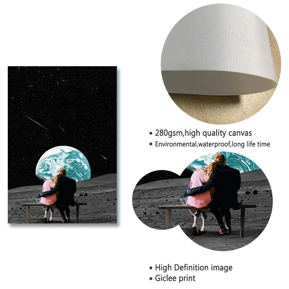 Холст с изображением людей влюбленных земли художественная печать и плакат