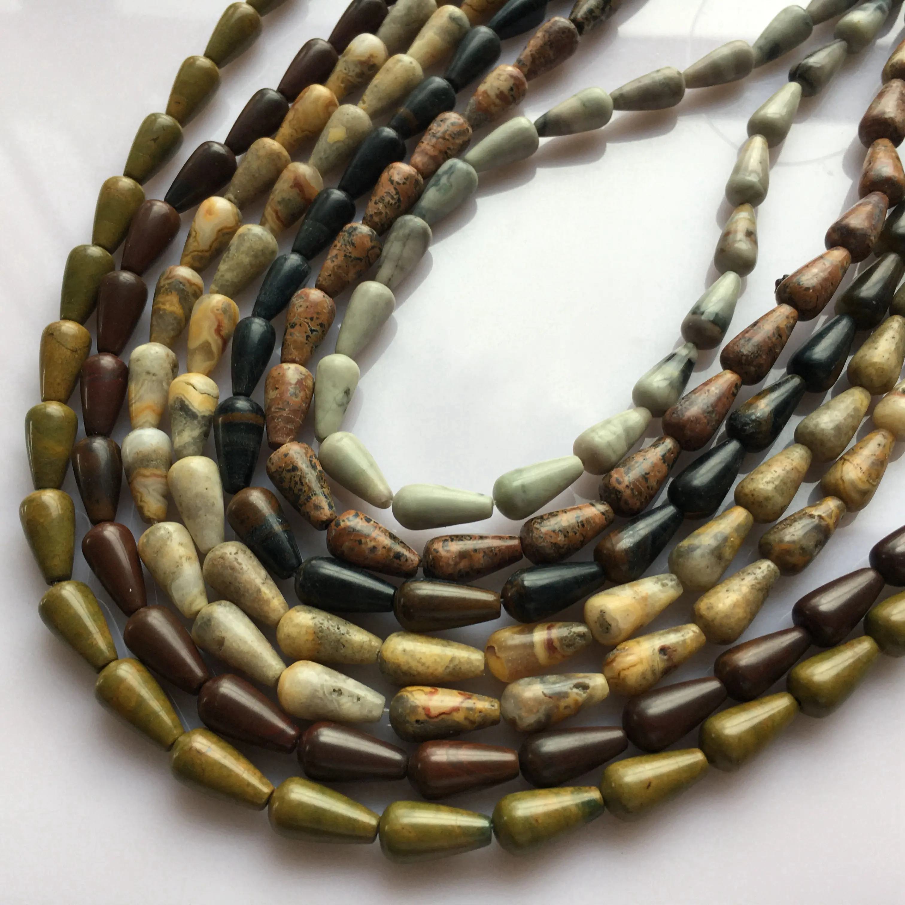 Бусины из натурального камня яшма в форме капли 6x12 мм|Бусины| |