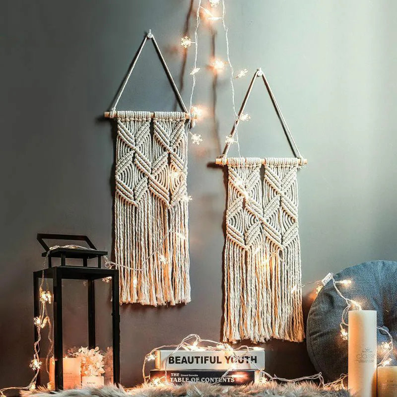 

Homelily богемный ручной работы Тканый гобелен с кисточками в скандинавском стиле настенный Декор простое украшение для гостиной