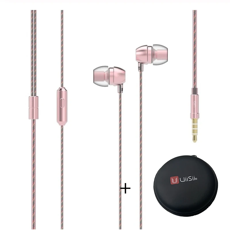 Hm7 pink and box Наушники Uiisii HM7/13, наушники-вкладыши, микрофонный сабвуфер, игровые наушники, шумоподавление, музыка, проводная стереогарнитура - Цвет: Hm7 pink and box