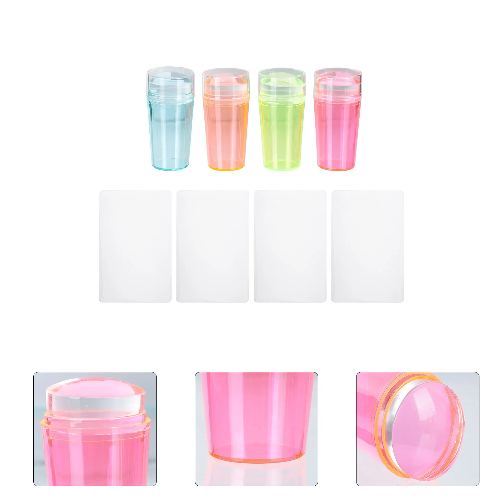 

4 Sets Fluorescence Color Nail Art Stampers Nail Stamping Tools Manicure Tools
