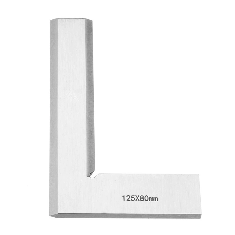 125x80mm Машинист прецизионный нож край квадратная линейка 90 градусов угловая линейка инженер измерительный инструмент 63x40/80x50/100x63/125x80 мм - Цвет: 125x80mm