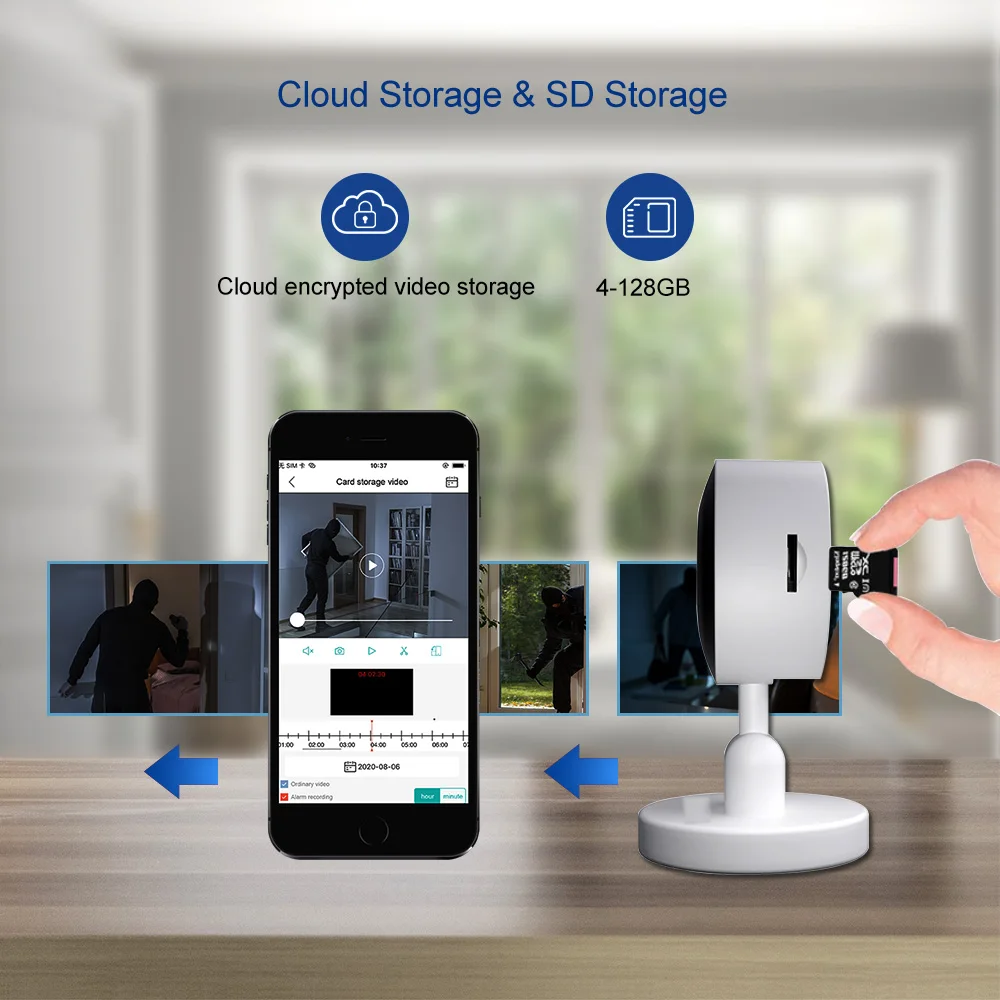 

Wifi IP Camera Mini Video Surveillance Camera 1080P HD Night Vision 2-Way Audio AI Humanoid Detection Smart Home Security Camera