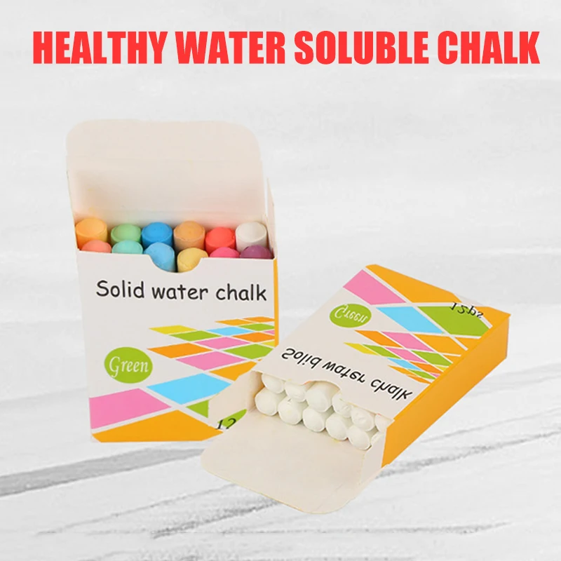 

12pcs Mixed Colour White Chalk Sticks Pack Kids Playground School Art Learning SDF-SHIP