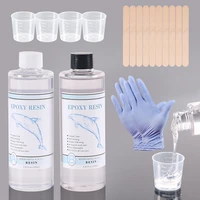 clear art epoxy resin kit ab epoxy casting and coating resin kit crystal jewelry resin with bonus measuring cups stick gloves