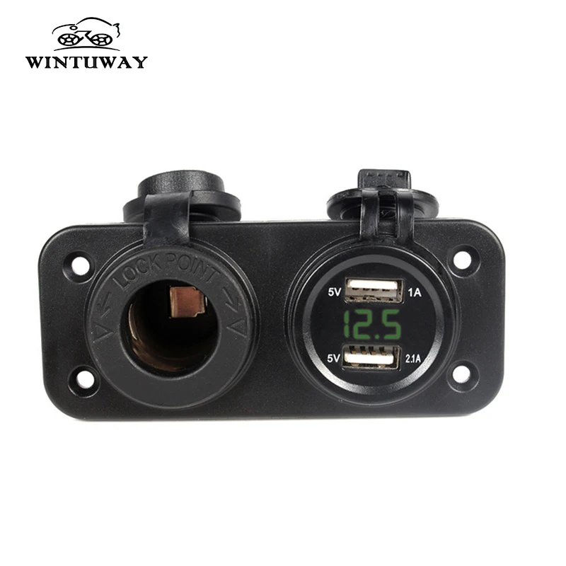 Автомобильное зарядное устройство с двумя USB разъемами 12 24 В 4 2 А светодиодный