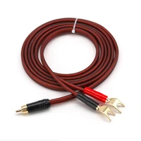 hifi banana active speaker cable rca to spade plug 2y pin for sound mixer ampliflier ofc audio cable gold plated 1m 2m 3m 5m 8m