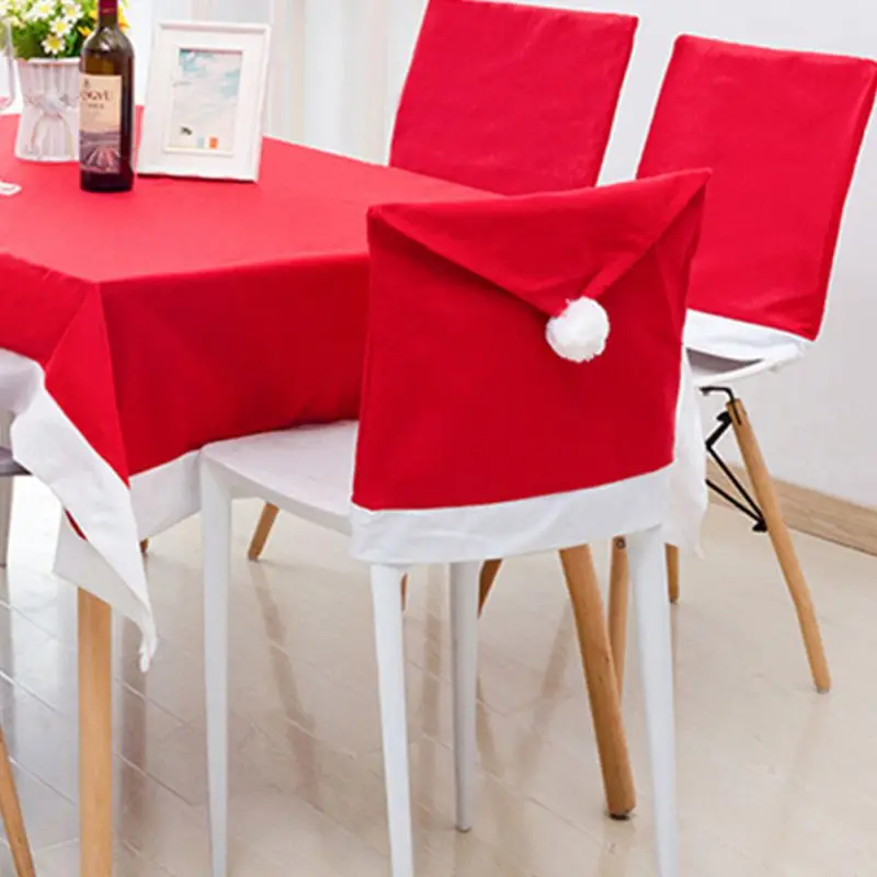 

Christmas Swedish Santa Claus Chair Cover Hat Table Dinner Party Home Decoration Christmas Hat Chair Cover