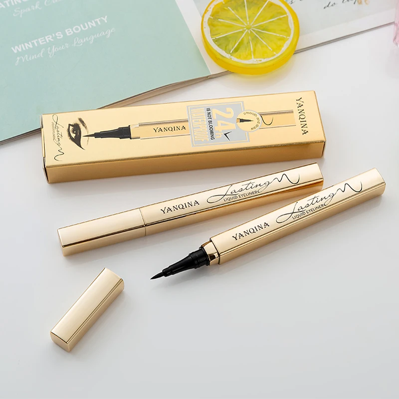 Yanqina крутой черный карандаш для глаз золотой apperance водонепроницаемый Стойкий