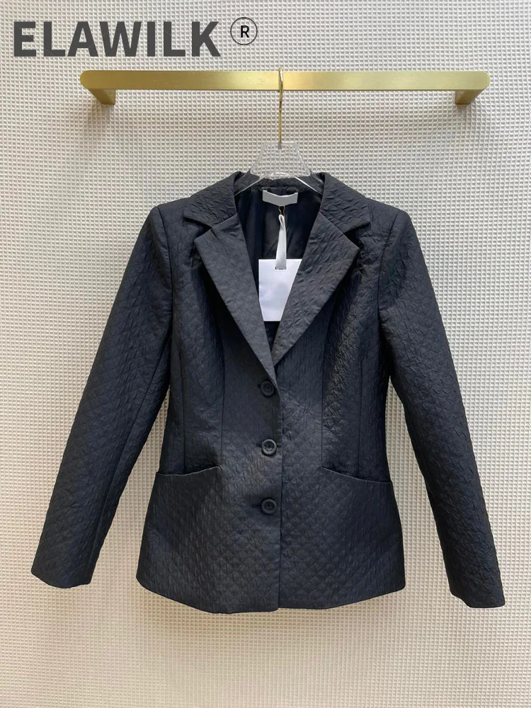 

High Street Plaid Blazer Coat for Women Top Quality 3D Cut Lapel Long Sleeve Solid Coat Luxury Brand Slim Suit Coats Autumn 2021