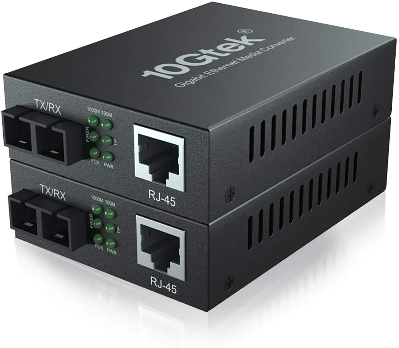 2-pack Gigabit Media Converter 10/100/1000Base-Tx to 1000Base-LX singlemode 20km