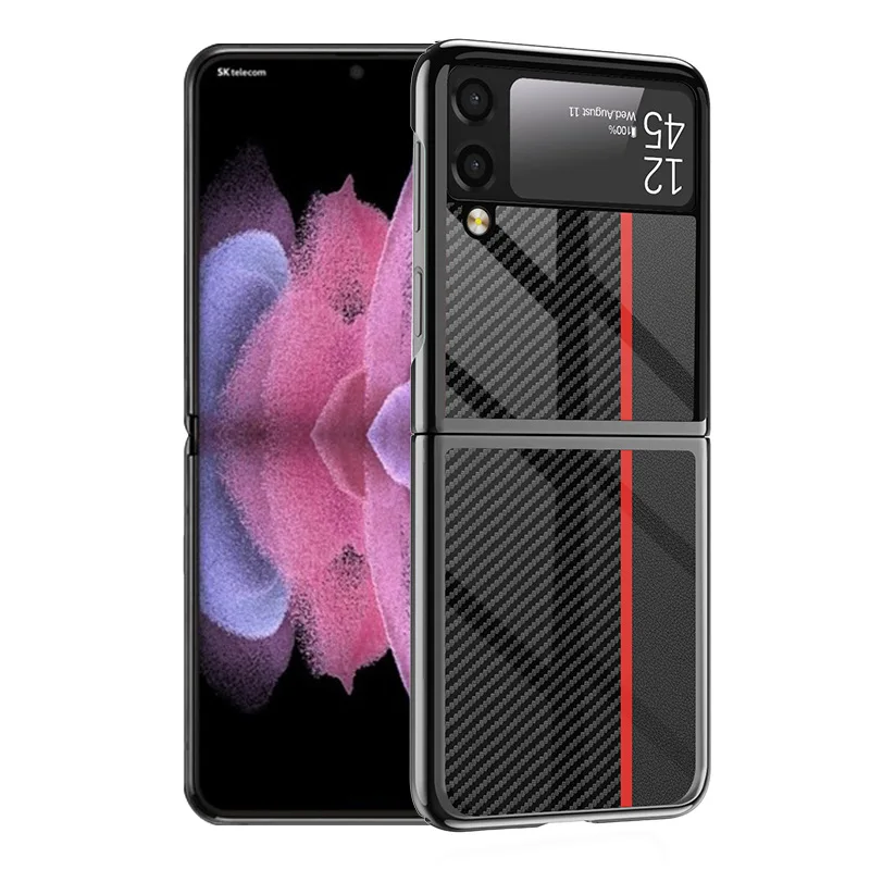 

Чехол с покрытием из закаленного стекла для Samsung Galaxy Z Flip 3, чехол для Galaxy Z fli5g