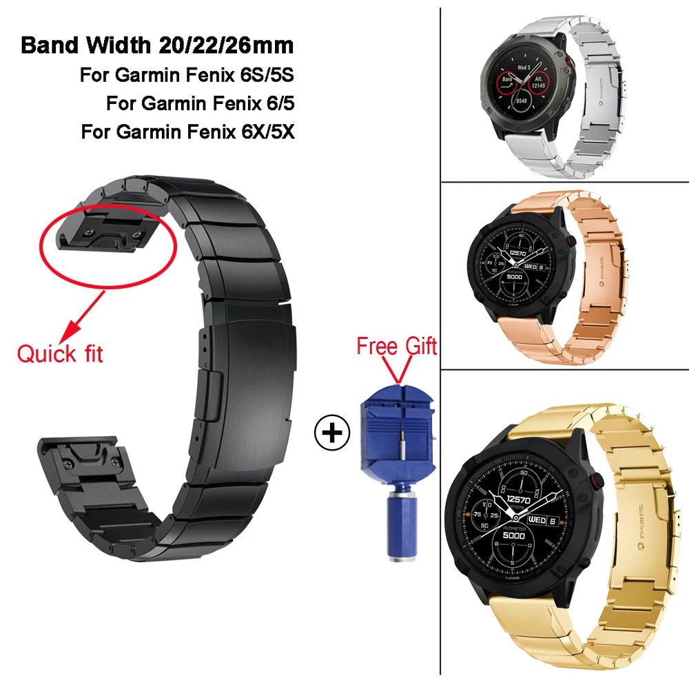 

Smart Watch Band Straps For Garmin Fenix 6 6S 6X Pro 5X 5 5S Plus 3 HR 935 945 Mk1 D2 S60 Quick Release Strap Steelbelt Bracelet