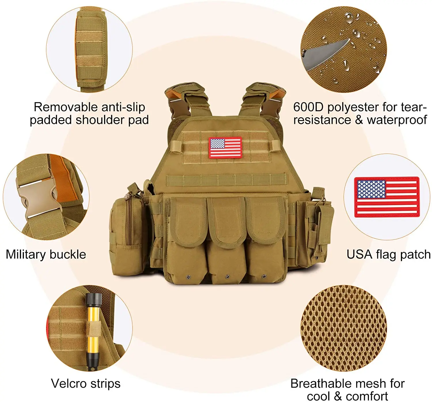 

Hunting Vest Military Tactical JPC Plate Carrier Vest With Molle Pouch Magazine Airsoft Bag Paintball Gear Tactical Armor Vest