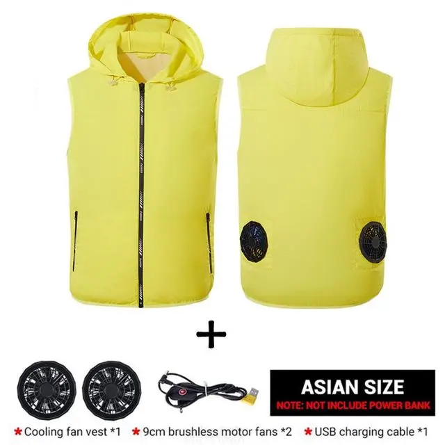 

Men Summer Air Conditioning Clothing Fan Cooling Vest Charging Cooling sport man vest Outdoor Cooling summer hood vest