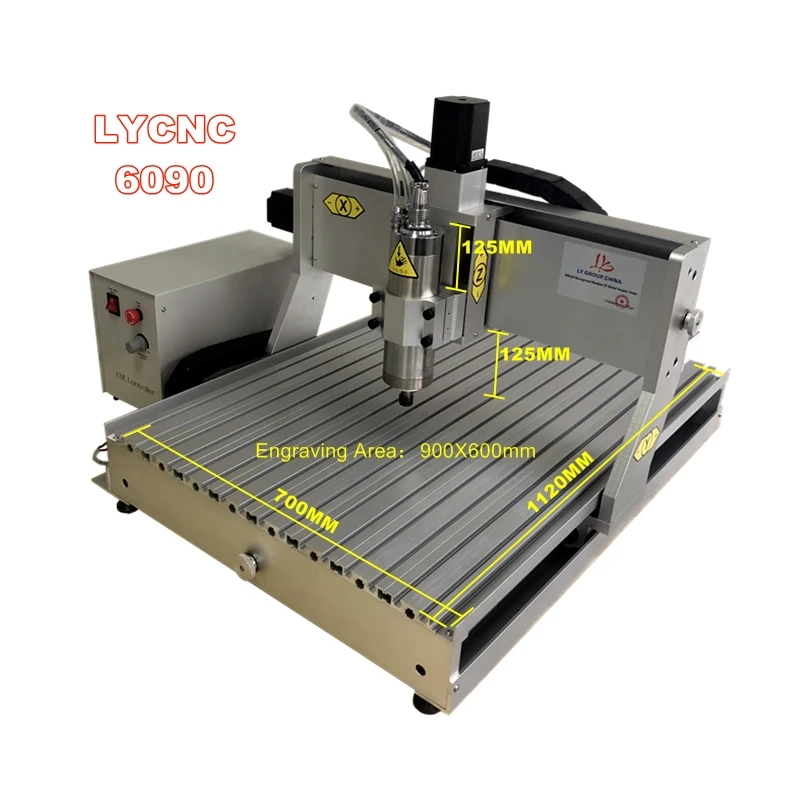 

CNC 6090 4 Axis wood router 1500W Metal 3D Milling Engraving Machine PCB Carving with limit switch