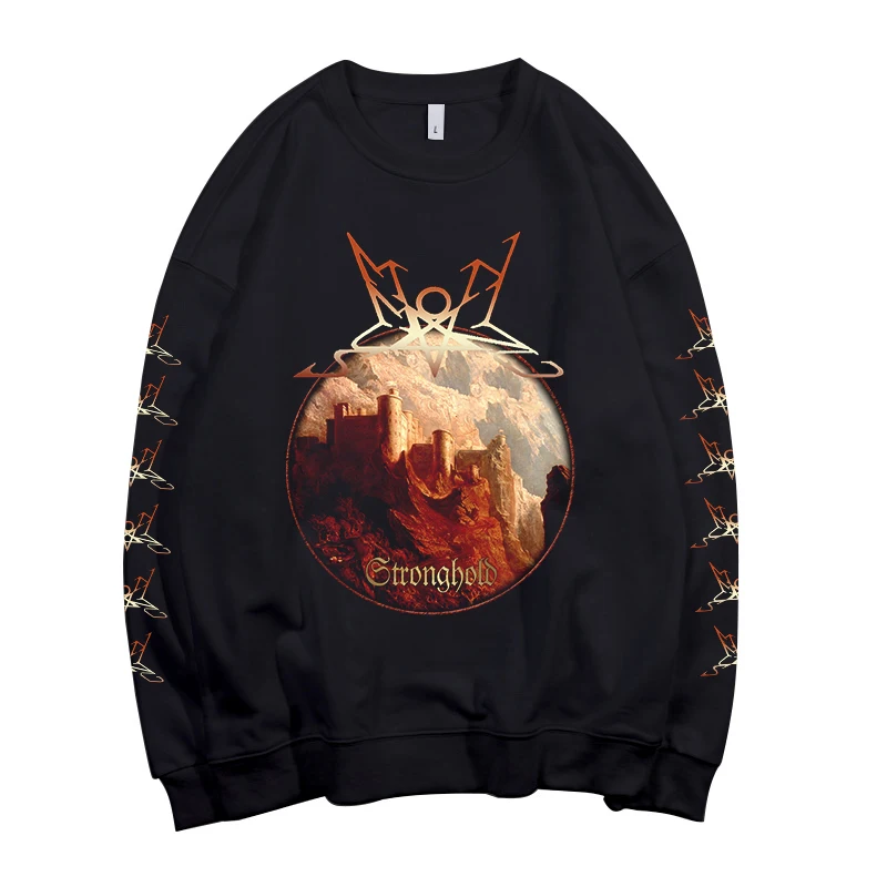 5 видов конструкций вызова браслет пуловер Толстовка rock густой черный металл