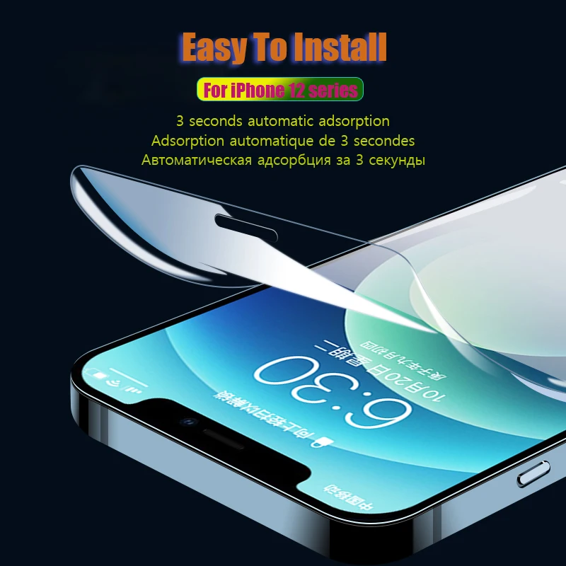 Гидрогелевая пленка 300D для iPhone полное покрытие 11 12 Pro MAX Mini защита экрана Apple 7 8 Plus X