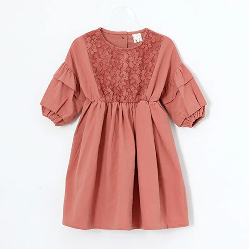 От 2 до 6 лет для детей и младенцев девочек платье с кружевным узором длинные