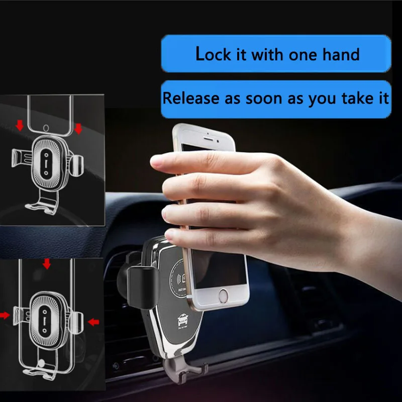 Популярное автоматическое автомобильное беспроводное зарядное устройство 10 Вт