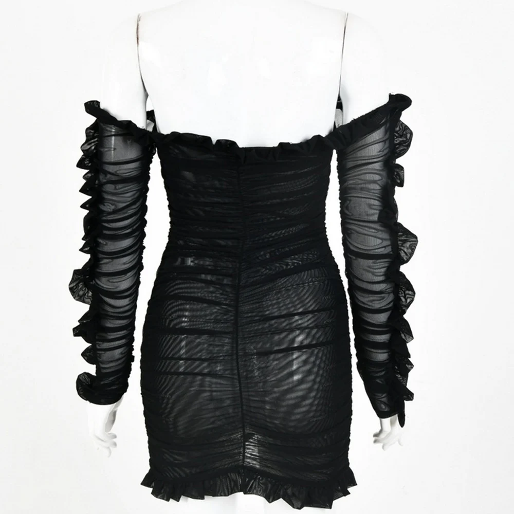 Летнее сексуальное Бандажное облегающее платье с открытыми плечами женское