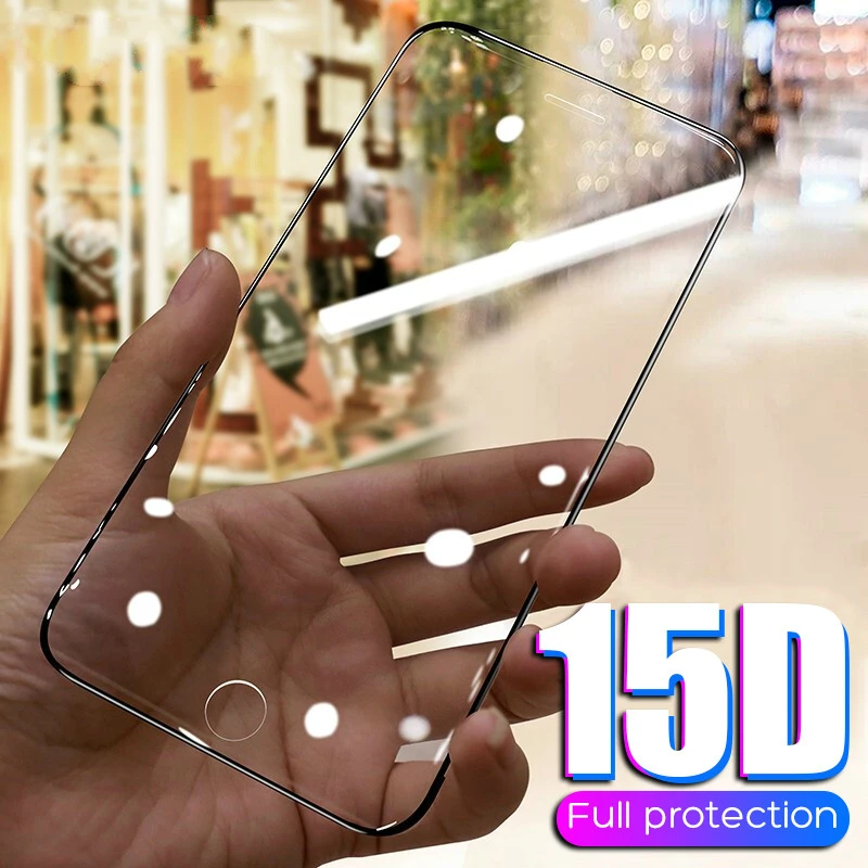Защитное закаленное стекло 15D для iPhone 6 6s 7 8 Plus X 10 изогнутое экрана XR XS 11 Pro