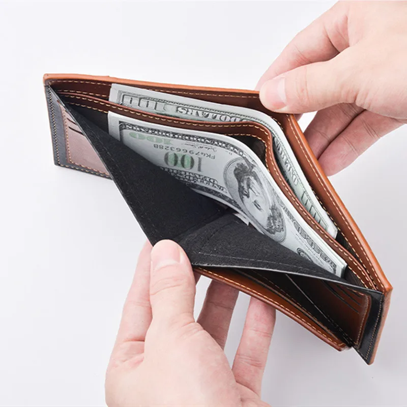 

New Wallet Men's Short Wallet Hot Sale Retro Multi-card Short Wallet Multifunctional PU Waterproof Wallet Coin Clip Wallet