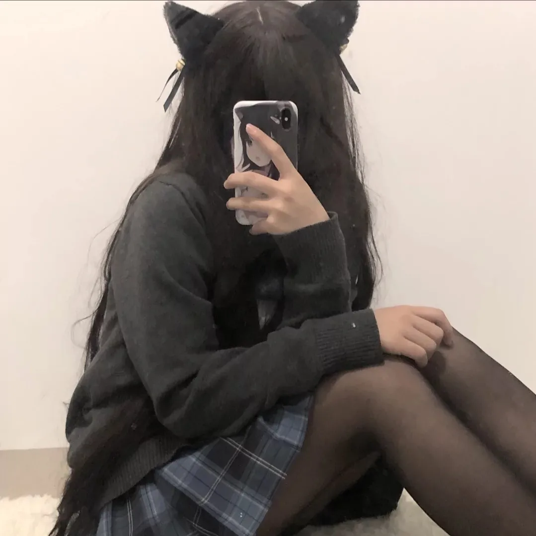 Women Girl's Gothic Lolita Maid Ruffles Lace Headband Plush Cat Ears Ribbon Bell Lolita Cosplay Hair Hoop