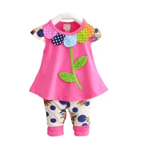 yzxy 2019summer girls clothing sets baby kids clothes suit children sleeveless flower t shirt pants roupas infantil meninas