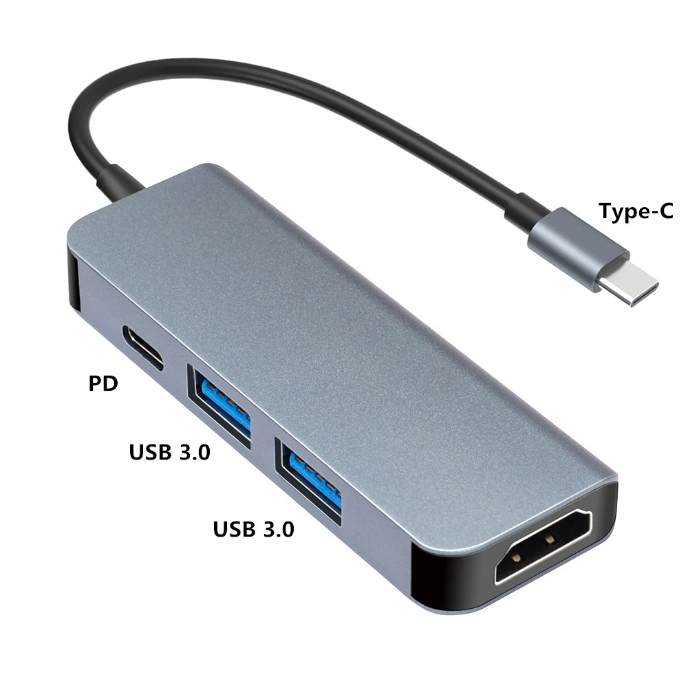 Адаптер Thunderbolt 3 4 в 1 USB-C-HDMI 2 USB 0 Type-C PD Hub для Huawei P20 Pro Samsung Dex Galaxy S9 | Электроника