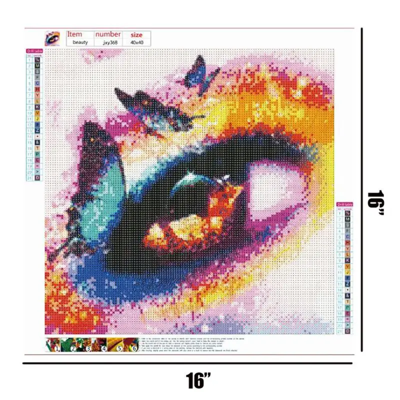 

5D DIY Diamond Painting Full Drill Eyes Diamond Embroidery Butterfly Cross Stitch Home Decor Handicrafts Gift Wall Decoration