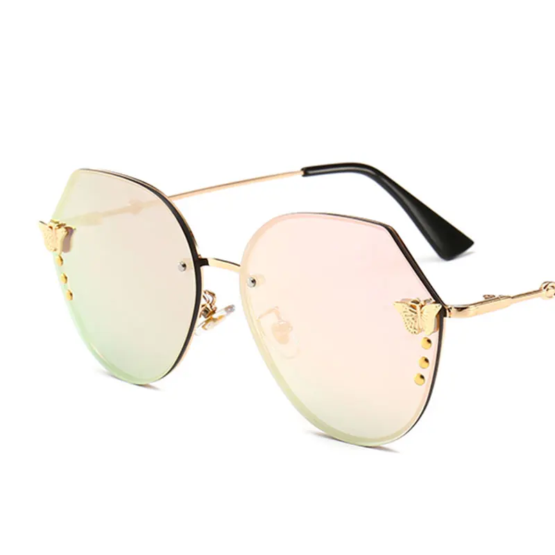 Поддельные Роскошные брендовые большие металлические пчелы солнцезащитные очки