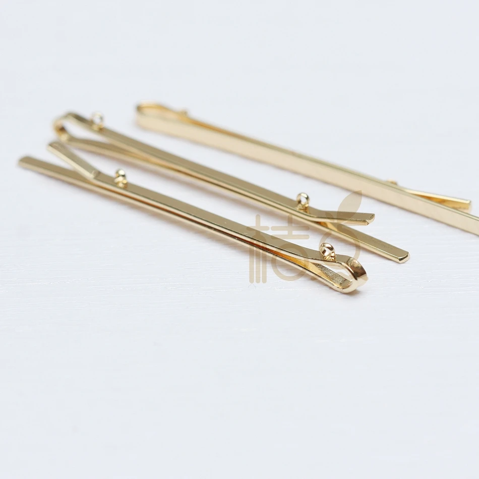 

2 Pieces Gold Plated Hair Clip with 2 Loops - 56x2mm (4531C)