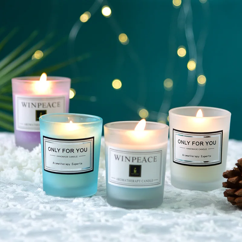 Color Home Birthday Candle Cute Jar Glass Scent Round Wedding Nordic Modern Mini Romantic Decorations Velas Decor BY50CA | Дом и сад